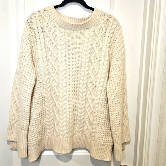 Zara cream chunky cable knit sweater size M 2022 A\W collection - Picture 11 of 14